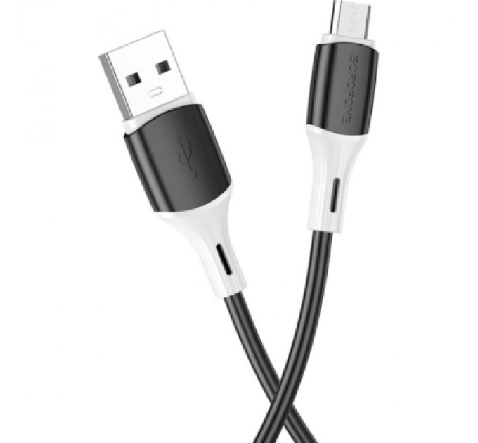 BOROFONE Дата кабель USB 2.0 AM to Micro 5P 1.0m 2.4A silicone BX79 black BOROFONE (6974443384765)