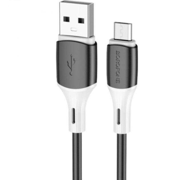 BOROFONE Дата кабель USB 2.0 AM to Micro 5P 1.0m 2.4A silicone BX79 black BOROFONE (6974443384765)