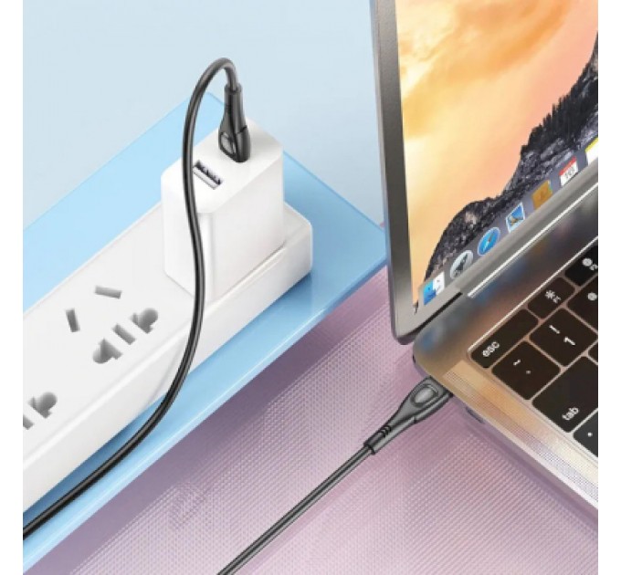 BOROFONE Дата кабель USB-C to USB-C 1.0m 60W Superior BX98 black BOROFONE (6941991104497)