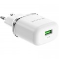BOROFONE Зарядний пристрій BOROFONE BA36A High Speed USB QC3.0 + cable USB to USB-C 18W White (6931474715975)