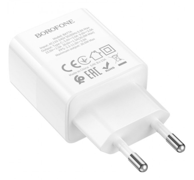 BOROFONE Зарядний пристрій BOROFONE BA77A Insightful USB-C PD30W White (6941991101274)