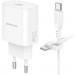 BOROFONE Зарядний пристрій BOROFONE BA82A Platinum USB-C PD25W + cable USB-C to USB-C White (6941991112270)