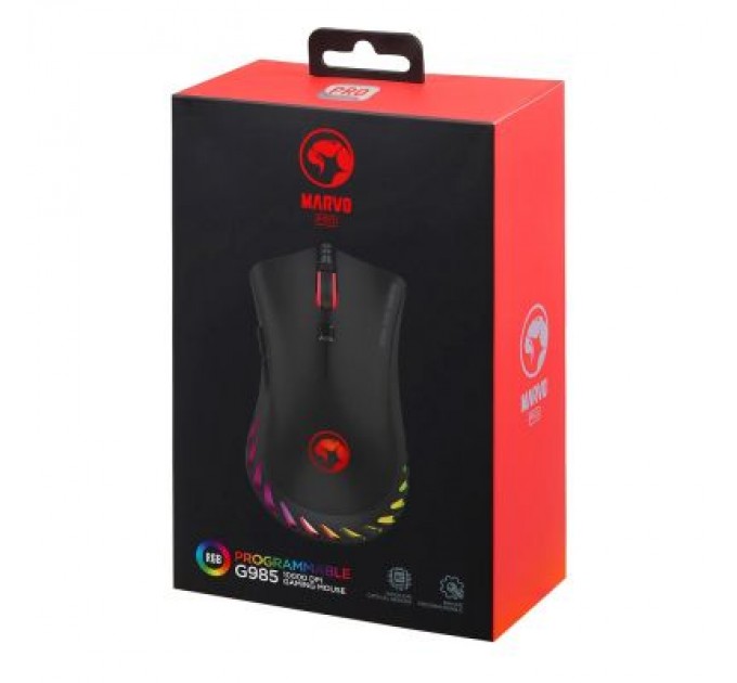 Marvo Мишка Marvo G985 RGB-LED USB Black (G985)