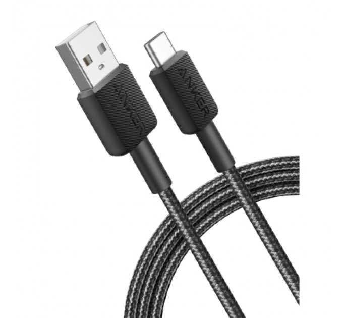 Anker Дата кабель USB 2.0 AM to USB-C 1.8m nylon 322 black Anker (A81H6G11)