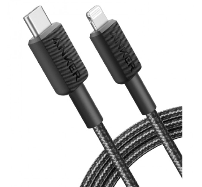 Anker Дата кабель USB-C to Lightning 1.8m nylon 322 black Anker (A81B6G11)