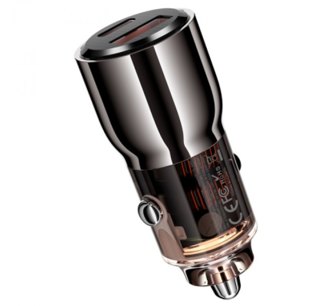 XO Зарядний пристрій XO CC58 USB-C PD65W + USB-A 30W Gray (CC58_Tarnish)