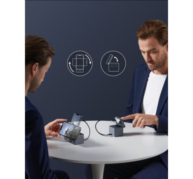 Anker Зарядний пристрій Anker MagGo Wireless Charging Station 15W 3-in-1 Cube Black (Y1811G11)