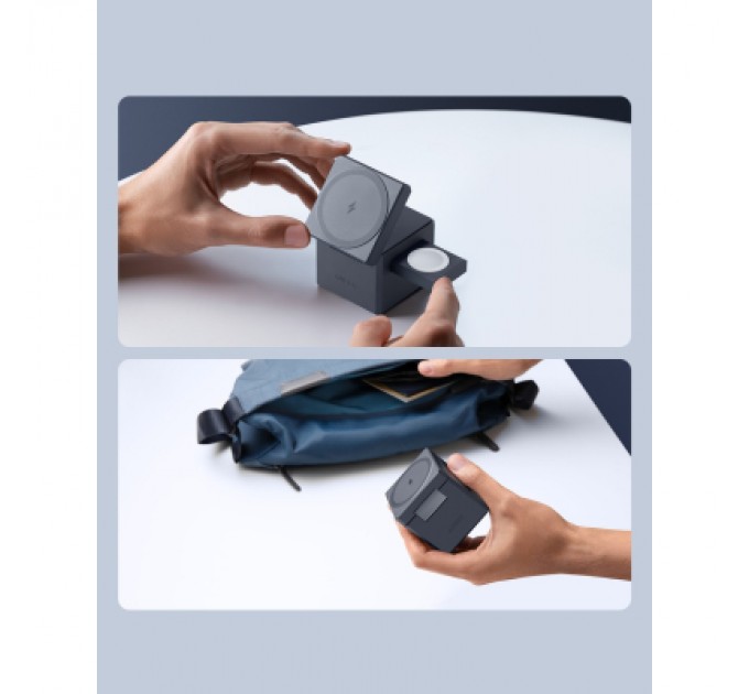 Anker Зарядний пристрій Anker MagGo Wireless Charging Station 15W 3-in-1 Cube Black (Y1811G11)