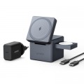 Anker Зарядний пристрій Anker MagGo Wireless Charging Station 15W 3-in-1 Cube Black (Y1811G11)