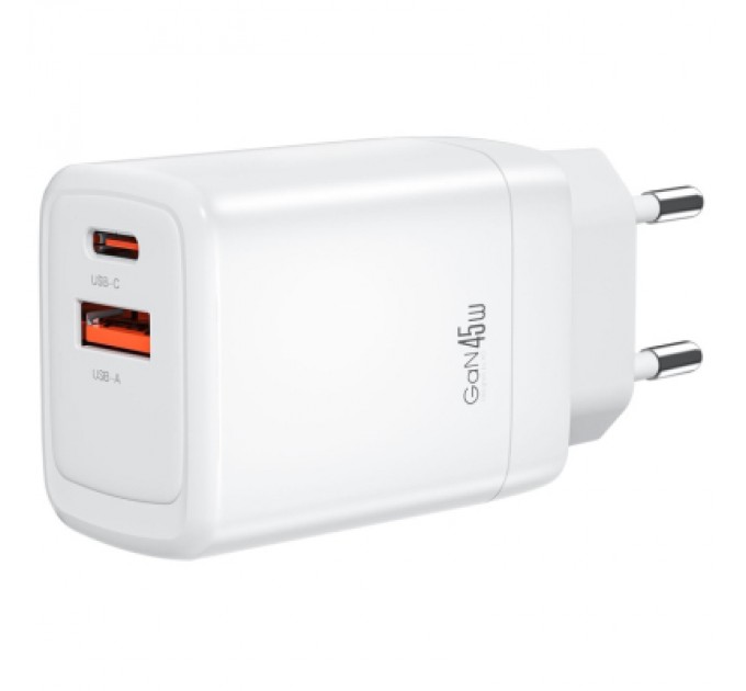 XO Зарядний пристрій XO CE16 67.5W USB-C PD45W + USB-A QC 22.5W White (CE16_White)