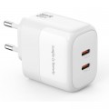 XO Зарядний пристрій XO L140 35W 2xUSB-C PD White (L140_White)