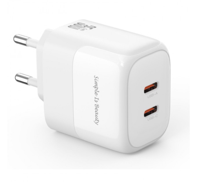 XO Зарядний пристрій XO L140 35W 2xUSB-C PD White (L140_White)