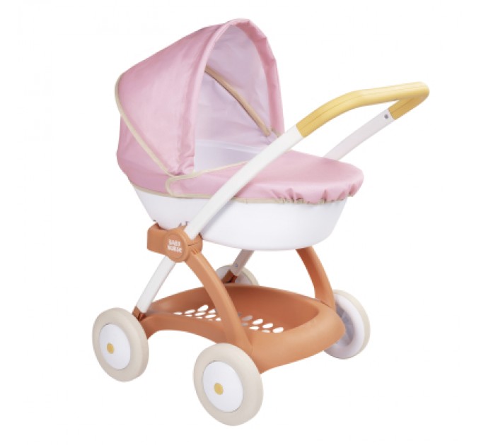 Smoby Коляска для ляльок Smoby Baby Nurse Теракотова пудра, люлька з корзиною, 18 міс.+ (7600254124)