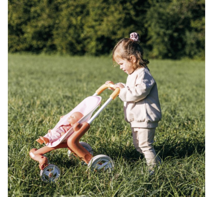 Smoby Коляска для ляльок Smoby Baby Nurse Теракотова пудра. Прогулянка, з поворотними колесами, 18 міс + (7600251224)