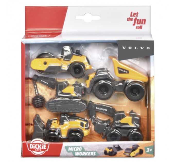 Dickie Toys Спецтехніка Dickie Toys Вольво. Мікроробітники, 5 машин (3722008)