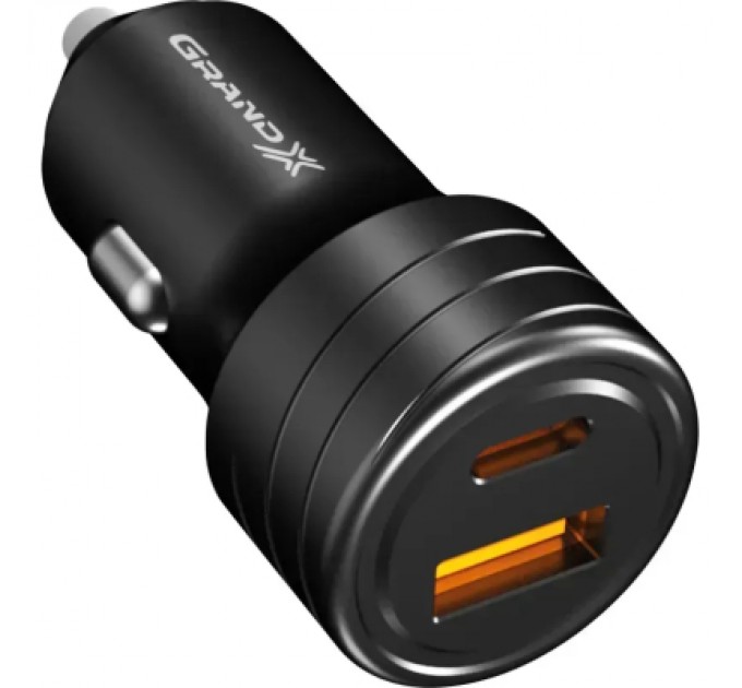 Grand-X Зарядний пристрій Grand-X CH-30B 30W 1xUSB + 1xUSB-C PD + QC3.0 AFC FCP SCP VOOC Black (CH-30B)