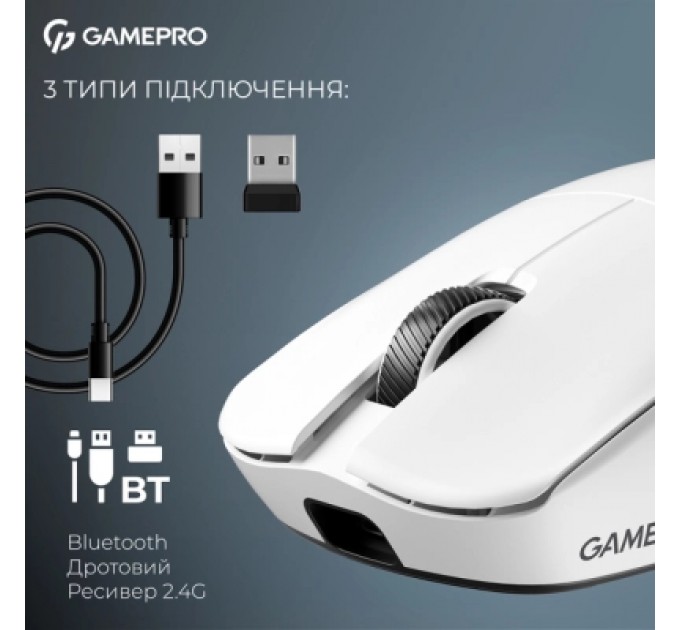 GamePro Мишка GamePro Asgard Odin 8K Wireless/USB White (GM035W)