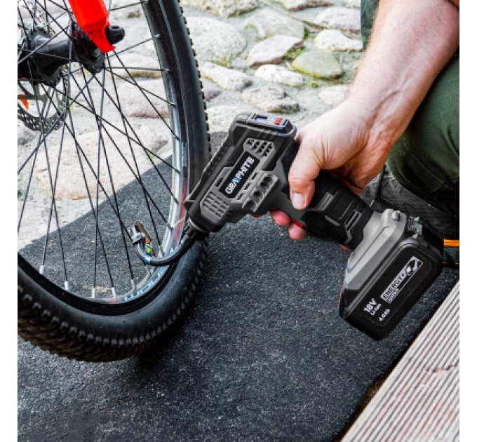 Graphite Автомобільний компресор Graphite Energy+ 18V, 7бар (без АКБ та ЗП) (58G041)