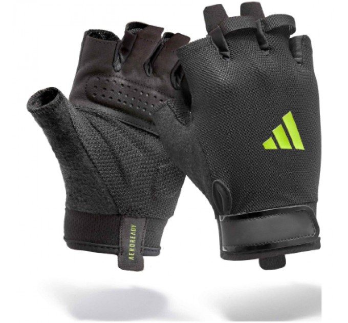 Adidas Рукавички для фітнесу Adidas Essential Training Gloves ADGB-15003GN чорний, зелений L (885652025973)