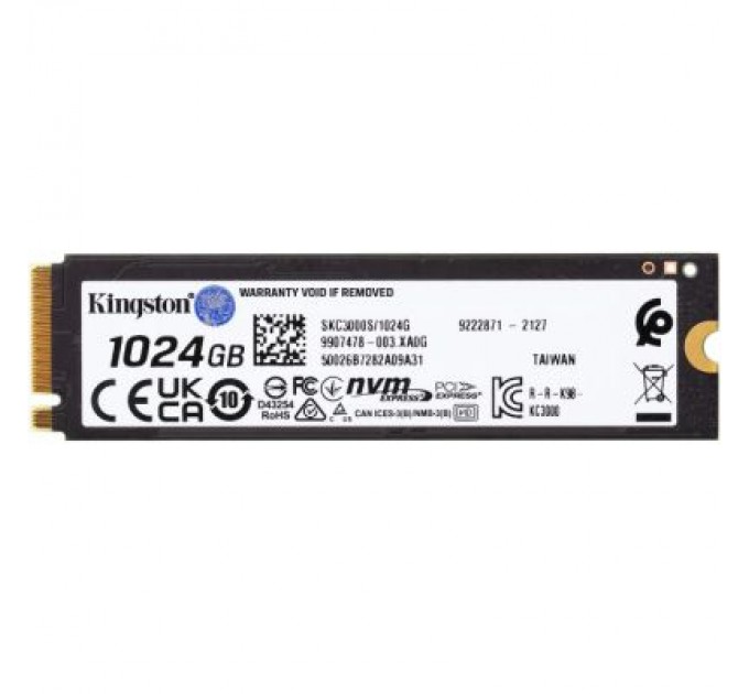 Kingston Накопичувач SSD M.2 2280 1TB Kingston (SKC3000S/1024G)