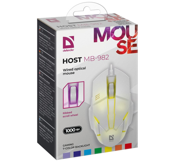 Defender Мишка Defender Host MB-982 USB White (52983)