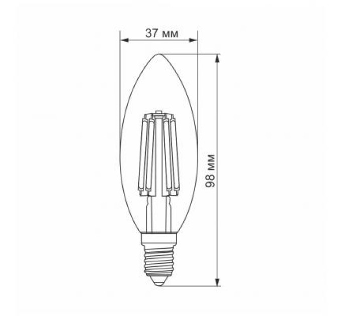 Videx Лампочка Videx Filament C37F 6W E14 3000K 220V (VL-C37F-06143)