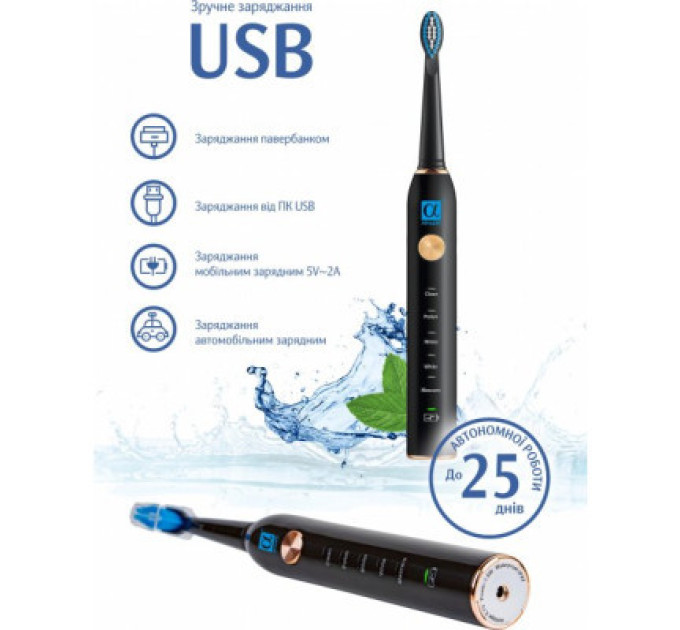 AHealth Електрична зубна щітка AHealth SMART SONIC SMILE 1 black (AHsss1b)