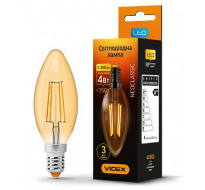 TITANUM Лампочка TITANUM Filament C37 4W E14 2200K бронза (TLFC3704142A)