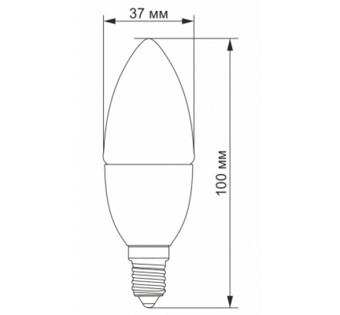 TITANUM Лампочка TITANUM C37 6W E14 3000K (TLС3706143)
