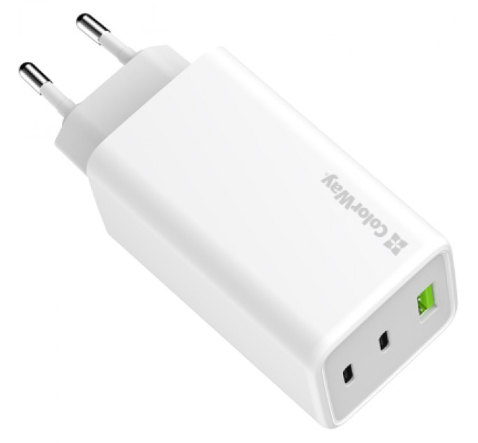 ColorWay Зарядний пристрій ColorWay C101B GaN Mini 100W PD PPS 2xUSB-C + USB-A white (CW-CHS061PD-WT)
