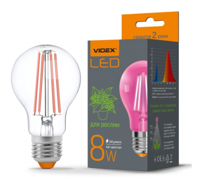 Videx Лампочка Videx Filament A60FF 08W E27 1200K (VL-A60FF-08271)