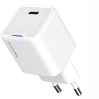 Зарядний пристрій ColorWay C101C GaN Mini 20W PD PPS USB-C white (CW-CHS059PD-WT)