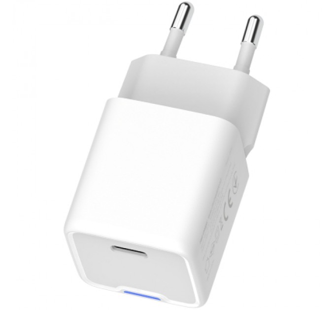 ColorWay Зарядний пристрій ColorWay C101C GaN Mini 20W PD PPS USB-C white (CW-CHS059PD-WT)