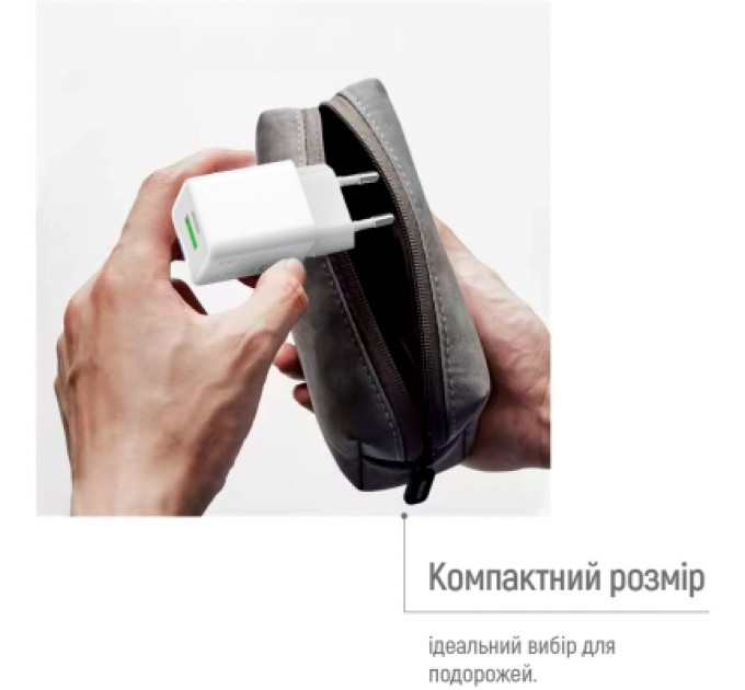 ColorWay Зарядний пристрій ColorWay C101E GaN Mini 45W PD PPS USB-C + USB-A QC4.0 white (CW-CHS060PD-WT)