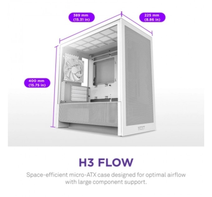 NZXT Корпус NZXT H3 Flow All White (CC-H31FW-01)