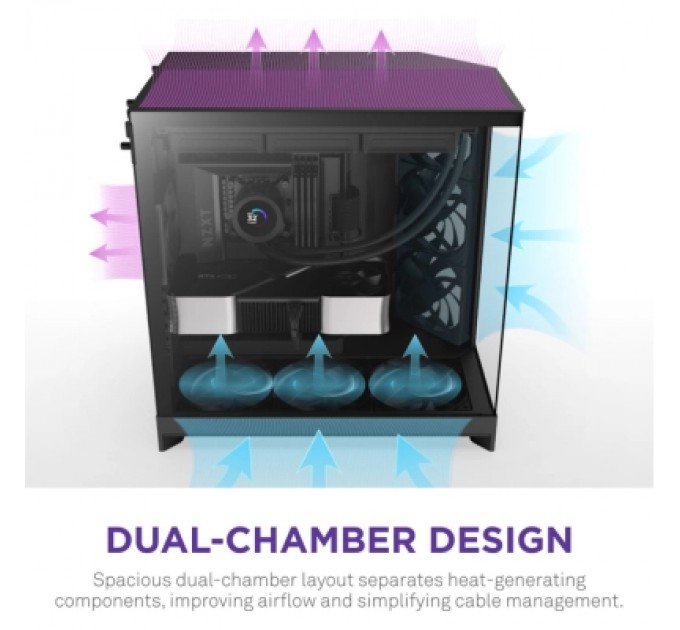NZXT Корпус NZXT H9 Flow Dual-Chamber All Black (CM-H92FB-01)