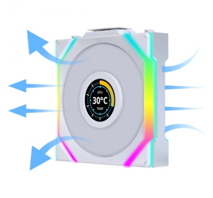 Lian Li Кулер до корпусу Lian Li Uni Fan SL WIRELESS LCD Reverse, 120-1 (G99.12RSLLCD1W1W.00)