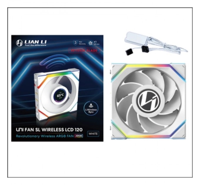 Lian Li Кулер до корпусу Lian Li Uni Fan SL WIRELESS LCD Reverse, 120-1 (G99.12RSLLCD1W1W.00)