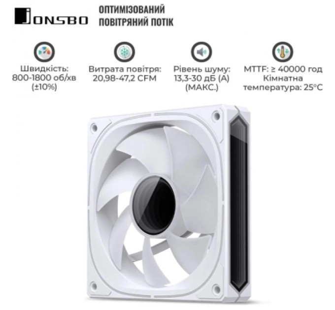 JONSBO Кулер до корпусу JONSBO FR-505W ARGB White