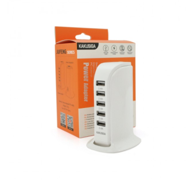 iKAKU Зарядний пристрій iKAKU KSC-741 Desktop 5xUSB 5V 2.4A 12W White (KSC-741-Wh)