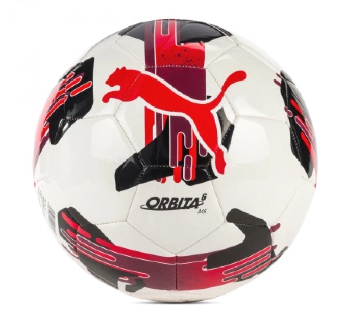 Puma М'яч футбольний Puma Orbita 6 MS 084335-04 білий, чорний, бордовий 5 (4067981497270)