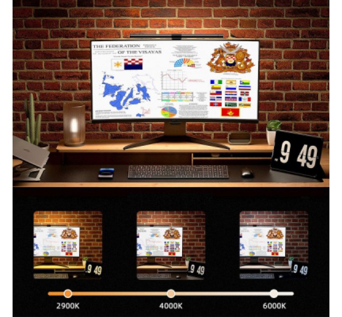 Choetech Настільна лампа Choetech Monitor backlight + Elesense backlight, 90+48 LED, 7W (E1132-GY)