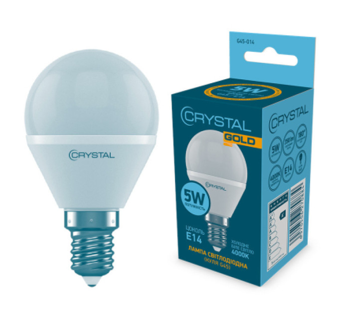 CRYSTAL Лампочка CRYSTAL G45 5W PA Е14 4000K (G45-014)