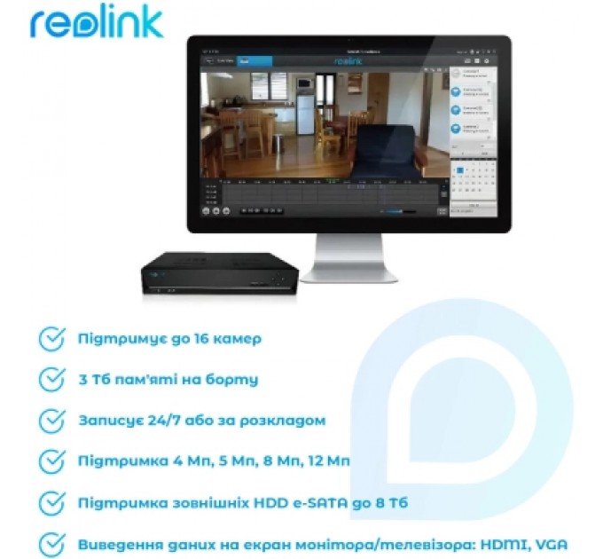 Reolink Реєстратор для відеоспостереження Reolink NVS16
