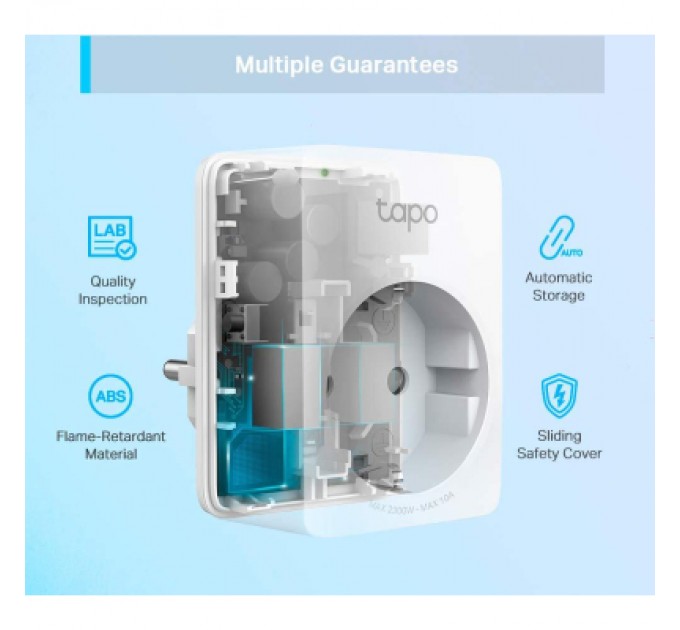 TP-Link Розумна розетка TP-Link Tapo P100M N300 BT 10A (TAPO-P100M)