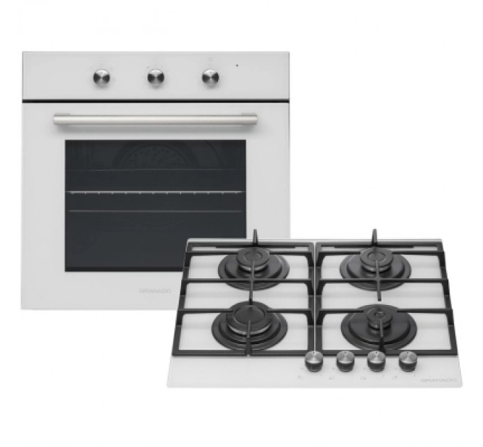 GRANADO Комплект вбудованої техніки GRANADO GEO 62-0200 white + GGH 62-104 white glass