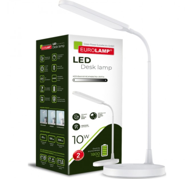 Eurolamp Настільна лампа Eurolamp LED 10W 350lm 4000K 1800mAh (LED-TLB-10W(white))