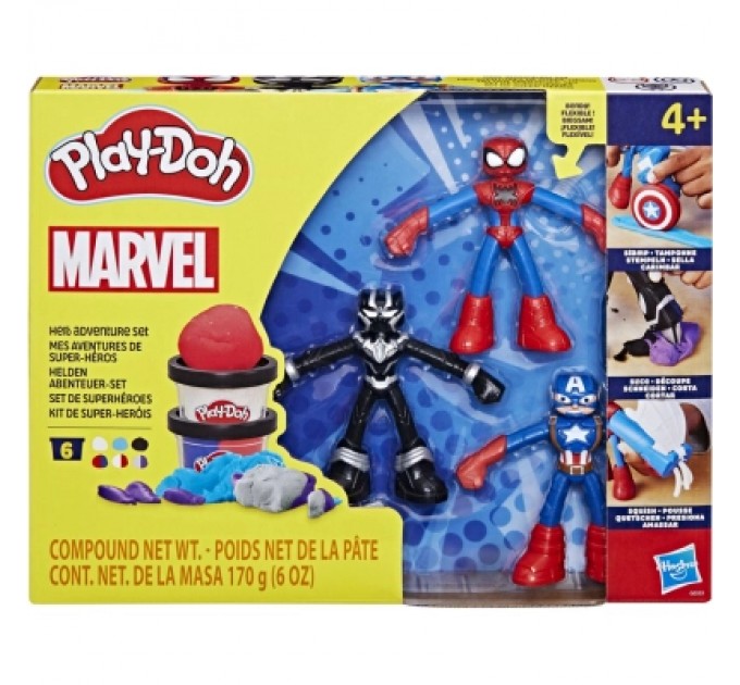 Hasbro Набір для творчості Hasbro Play-Doh Marvel Пригоди героїв з масою для ліплення (G0333)