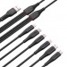 XO Дата кабель USB 2.0 AM to 2xLightning + 2xMicro 5P + 2xUSB-C 1.2m black XO (XO-NB196-6in1)