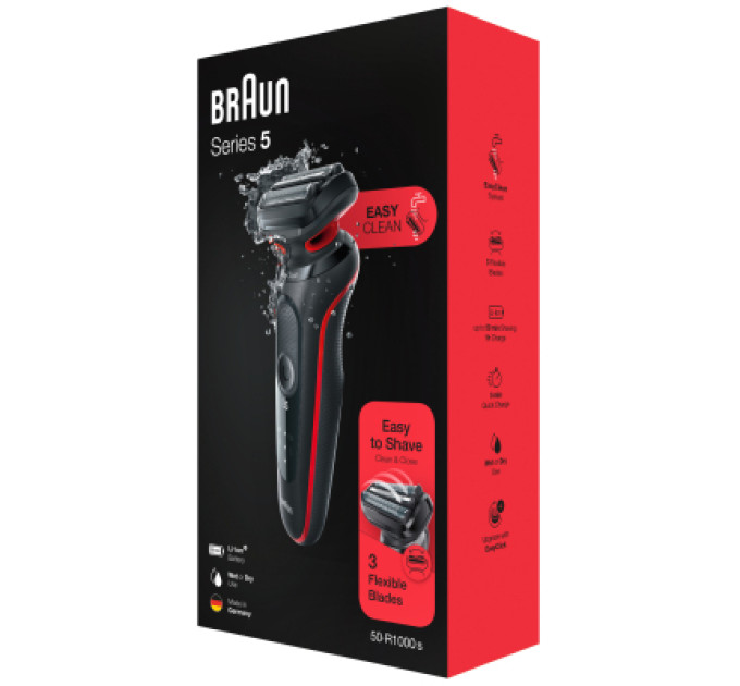Braun Електробритва Braun Series 5 51-R1000s BLACK / RED